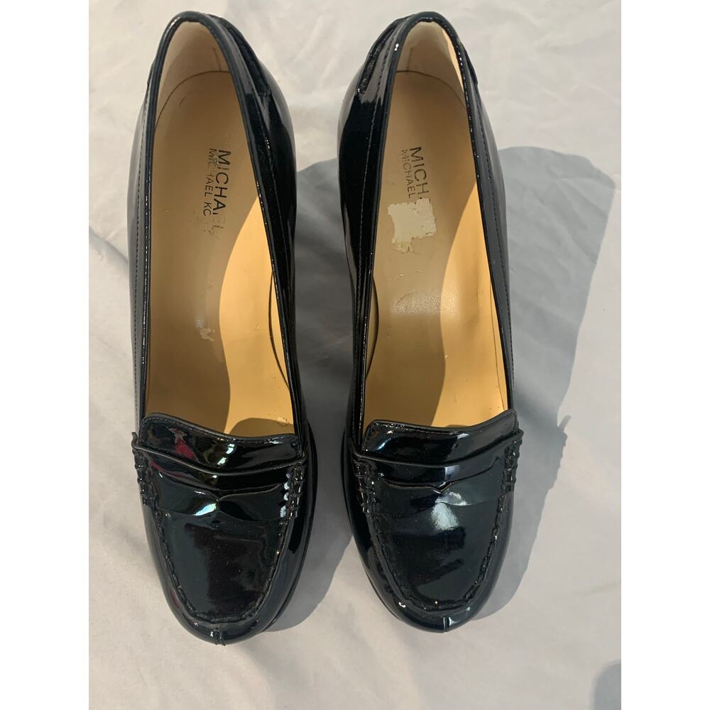 “MICHAEL Michael Kors Black Patent Leather Loafers Chunky Heel Size 8M” - Picture 2 of 5